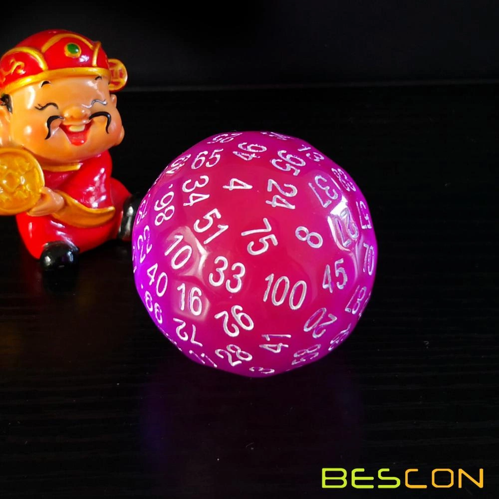 Bescon Translucent Blue Polyhedral Dice 100 Sides Dice Transparent Blue D100