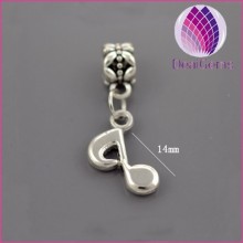 Music notation large hole beads pendant