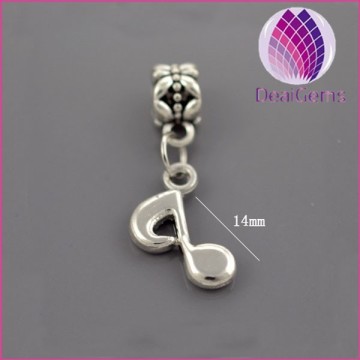 Music notation large hole beads pendant
