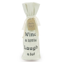 Canvas Drawstring Christmas Wine Bottle Gift Bag