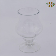 Hand made goblet footed glass candle holder