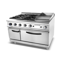High-Quality Commercial Oven Gas Ranges and Stove Cookers with Built-in Oven and Grill