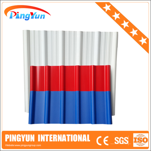 Pitch Tinggi PVC /UPVC Ubin Atap Plastik Bergelombang 1075mm /Tejas PVC di Kolombia