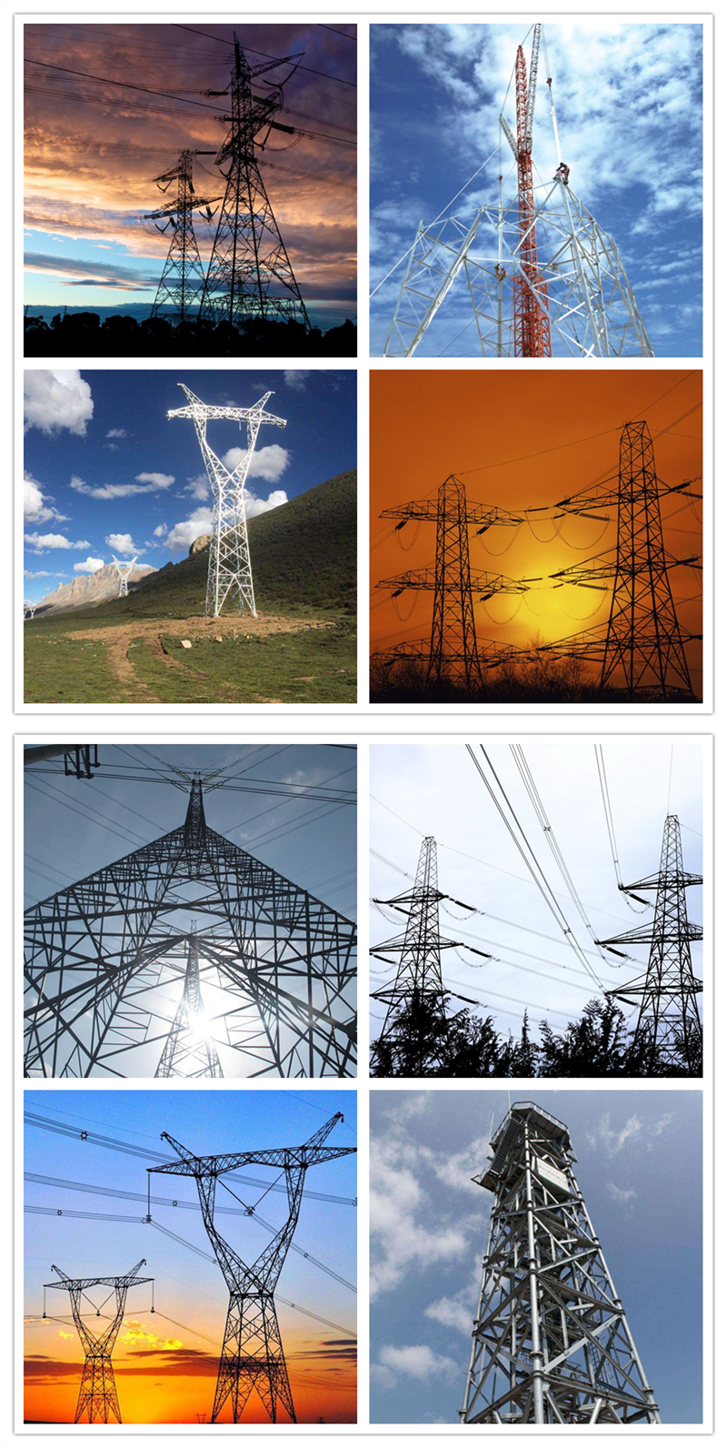 China Galvanized Uhv/Ehv Angle Steel/Steel Tube Power Transmission Tower