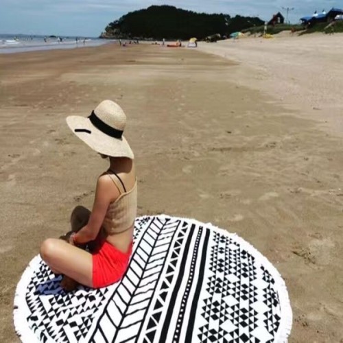 blank beach towel round microfiber