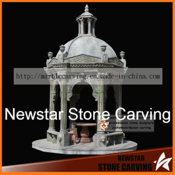 European Style Round Gazebo in Dark Green Marble Ns023