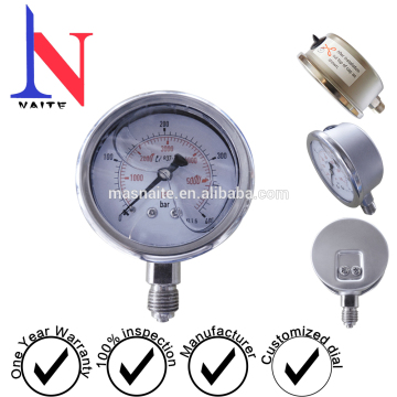 2.5" glycerin filled pressure gauge, hydraulic oil pressure gauges