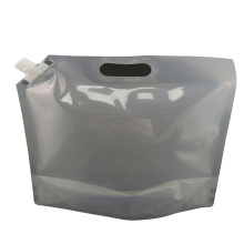 Manufacturer laminated material food packing plastic spout doypack drinking water juice wine packaging bag with handle