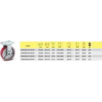 PU Wheel 320 kg Casters Roller Bearing