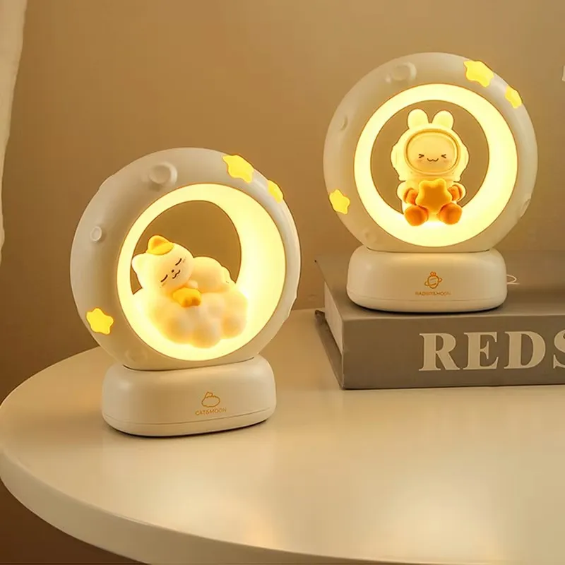 Enchanting Atmosphere Lights with Cat and Star Ornaments