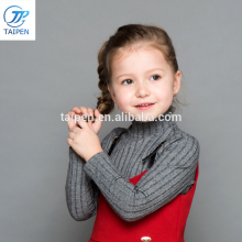 2017 Spring Girls Knnitted T Shirt Kids High Neck Base Shirt Girls Pullover Top