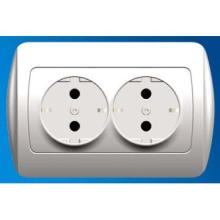 P Series 2 Gang Schuko Socket