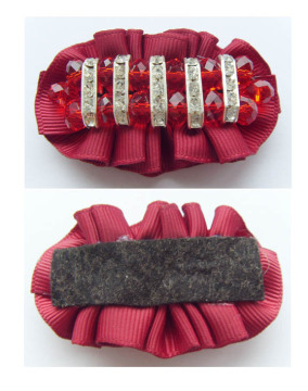 Handmade Shoe Flower Red Fabric