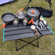 Winpolar Picnic Hiking Camping Cookware Set: Portable Folding Dinnerware