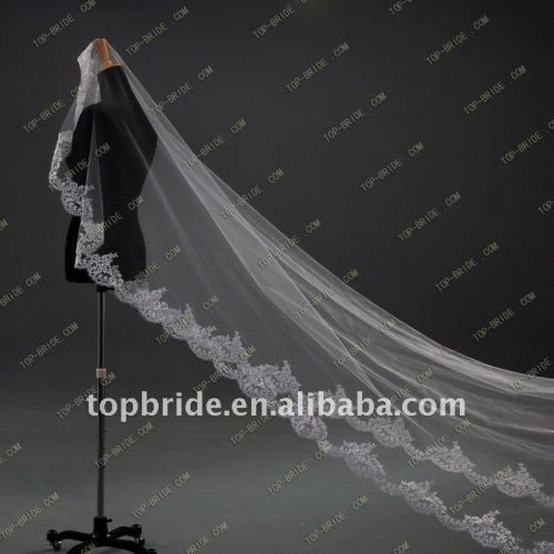 Brdial Wedding Accesories Topquality 100%Real Cotton Lace Veil in Stock