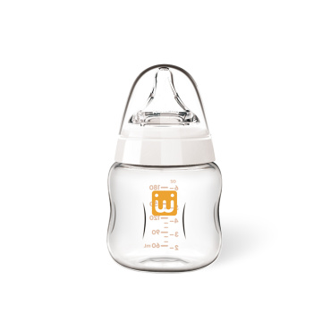 Szklana butelka do karmienia niemowląt z szeroką szyjką 180 ml