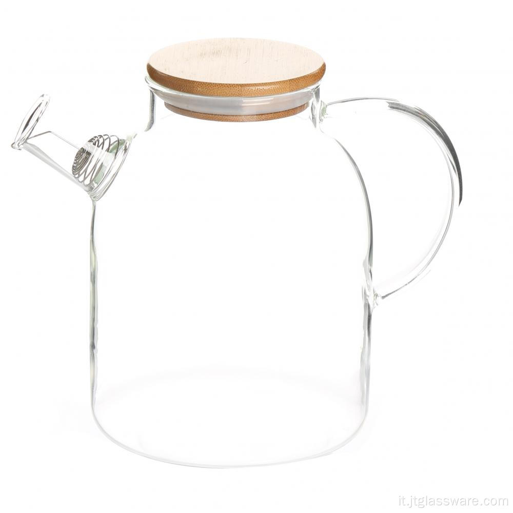 Caraffa per teiera in vetro borosilicato fatto a mano da 50 once