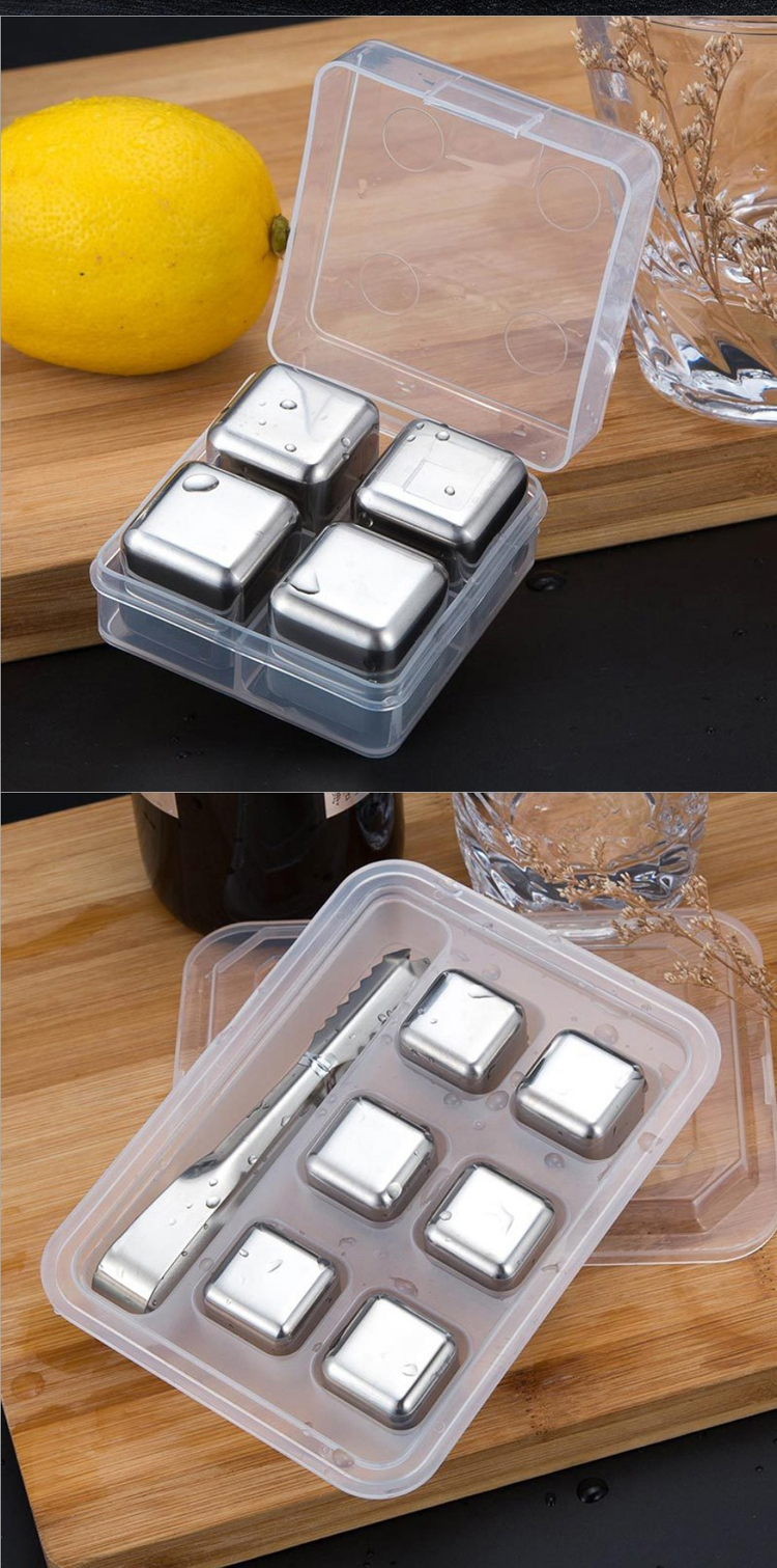 Reusable Whiskey Stones Chillers Wine Ice Cube Stainless Steel