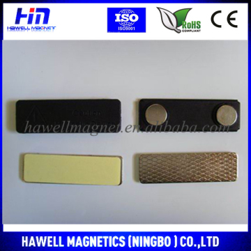 steel plastic name badge magnetic back magnets