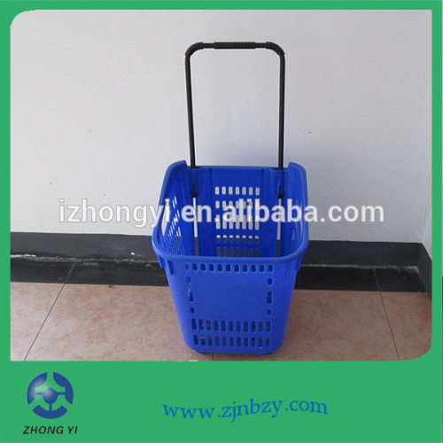 Plastic Rolling Supermarket Basket