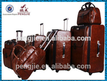 Leather luggage trolley bags cheapest price by factory selling