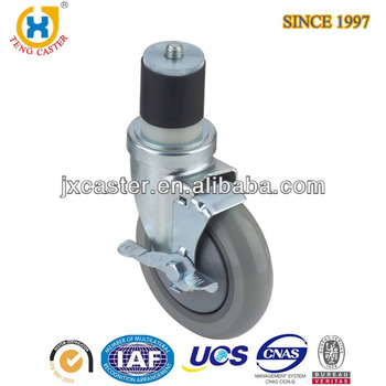 Expanding Adapter Stem Swivel Caster with PU wheel