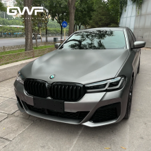 Matte dark silver colored ppf wrap