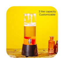 High-Quality Plastic Wine and Beer Dispenser Tower with Light Beer Tap, 1.5L