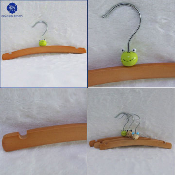 Novelty natural wood color kids coat hangers wooden