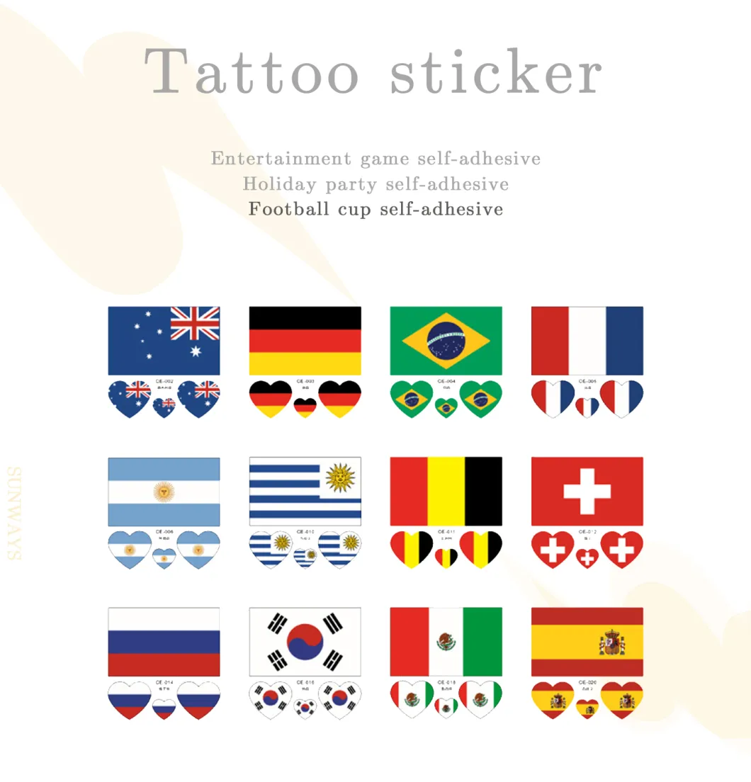 Football Cup Self-Adhesive Tattoo Stickers Party Activity Stickers