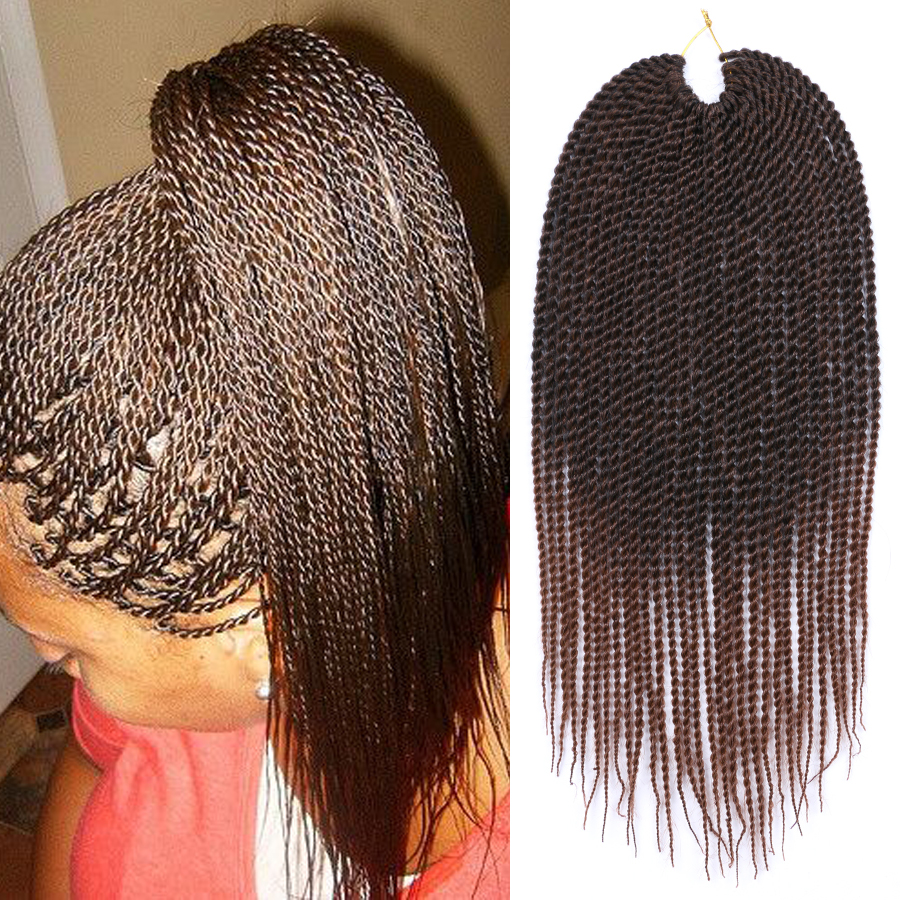 Hot sell 18 inch 30 stands wholesale Crochet Braids  Ombre synthetic crochet extension Senegalese twist hair senegalese twists