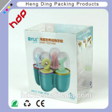 Hot sale soft crease tuck top clear pvc boxes for baby teether