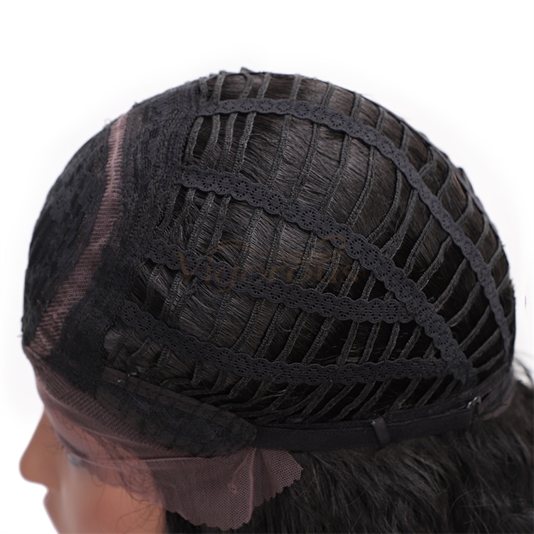 Vigorous Natural Black Synthetic Lace Front Wigs Long Water Wave Heat Resistant Fiber Hair Wigs for African Americans