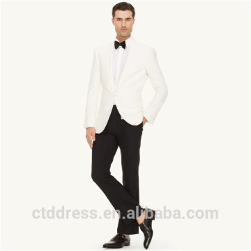 2014 Top Quality 100% wool White summer wedding suits men