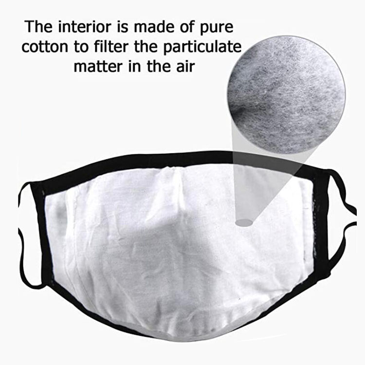 PM2.5 پوشش چهره پنبه قابل شستشو با کربن