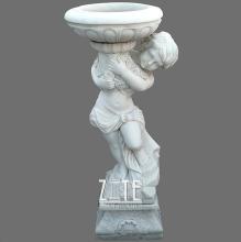 Outdoor decoration hand carved marble flowerpot