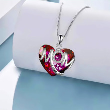 Forever Love Fashion Necklace: Crystal Blue Ocean Heart Pendant