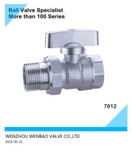 2-PC Threaded Brass Ball Valve with Union (Butterfly Handle)