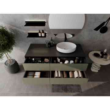 Элегантный агрегат для хранения ванной комнаты.