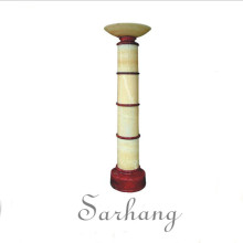 Customized Rosin Yellow Transparent Roman Design Marble Column