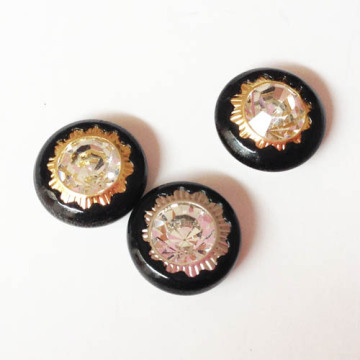 9.5mm Black Frame Rhinestone Rivets