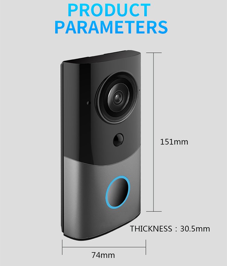 2020 Home video Smart WiFi doorbell wireless doorbell with camera intercom Wireless Ring Doorbell