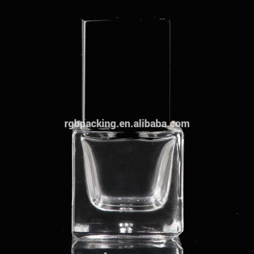 17ml square empty glass nail varnish container with cap and brush
