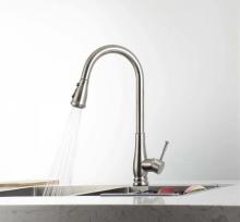 Single Lever Pull-down Wall Mounted Zinc Kitchen Faucets