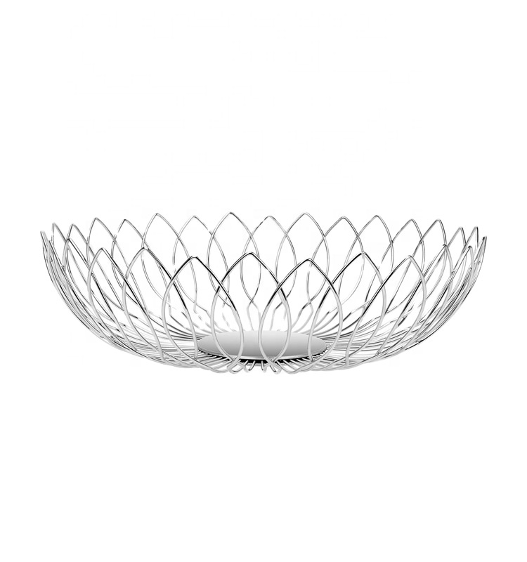 Hollow out round basket fruit wire mesh basket