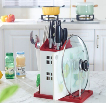 Multi-functional Plastic pan rack pan lid rack knife rack