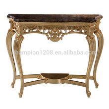 Antique luxury black matt cherry solid wood gold foil console tabl, table