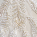 Leaf white Rope Embroidery lace flower Gold line