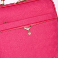 Pink PU Luggage Wheeled trolley bags