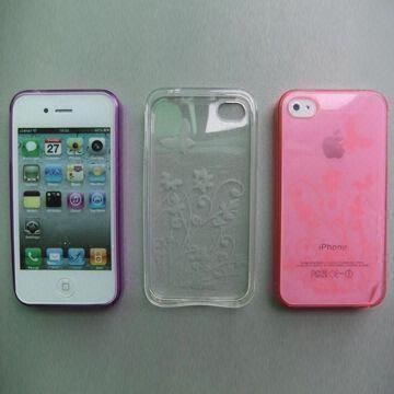 TPU case with butterfly etching design, fits for Apple iPhone 4 and 4S